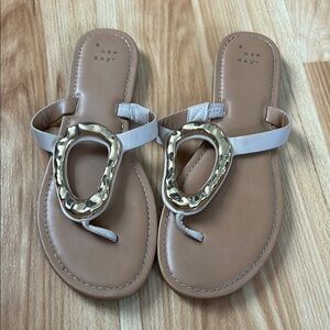 A New Day Tan and Gold Sandals